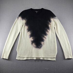 Simply Vera Vera Wang Acrylic Sweater, Women's Medium, Cream/Black, Slit, Hi/Low